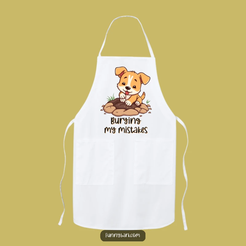 Funny Dog Digging Apron - Kitchen Pup Chef Bib Paws Dirt Gift
