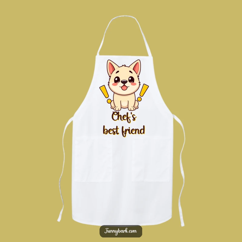 Funny Happy Dog Exclamation Apron - Cook with Canine Excitement!