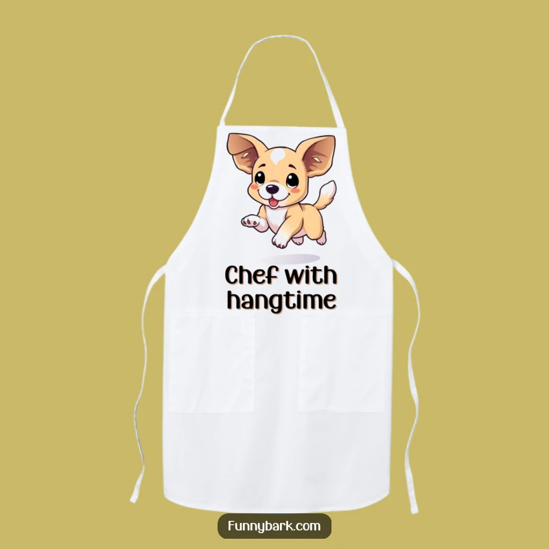 Funny Floppy Eared Dog Leap Apron: Cook with Hilarious Canine Spirit, Great Gift!