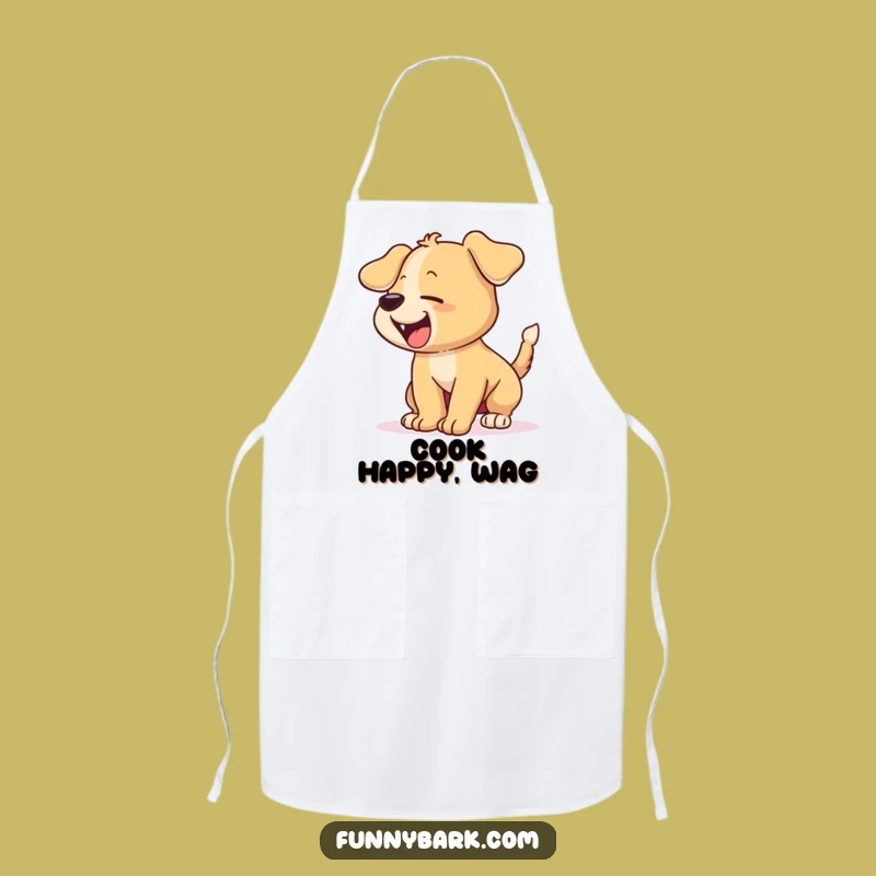 Funny Excited Puppy Apron - Hilarious Kitchen Wear for Dog Lovers
