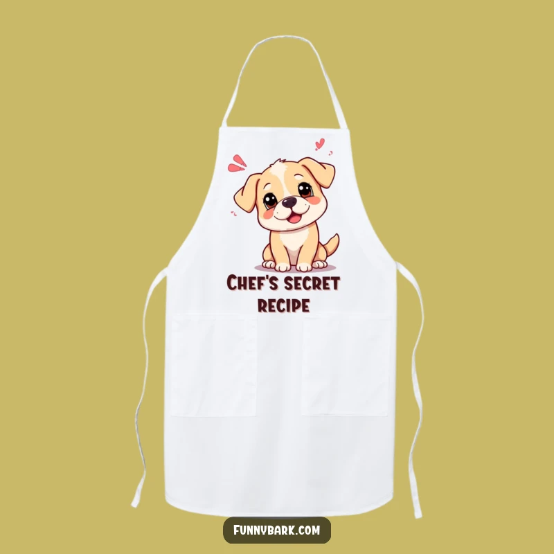 Funny Curious Dog Sound Waves Apron: Cook with Hilarious Pondering Pup, Great Gift!