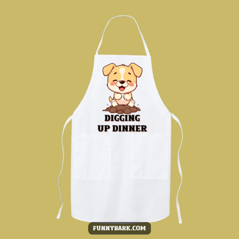 Funny Dog Digging Apron: Cook with Canine Excitement!