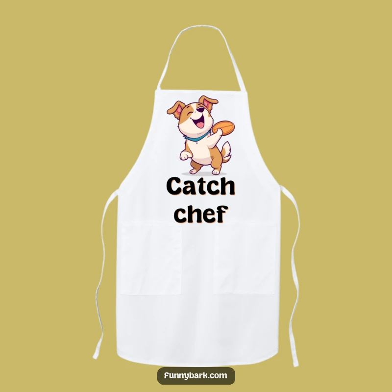 Funny Dog's Frisbee Chef Apron: Hilarious Kitchen Fun for Dog Lovers Gift