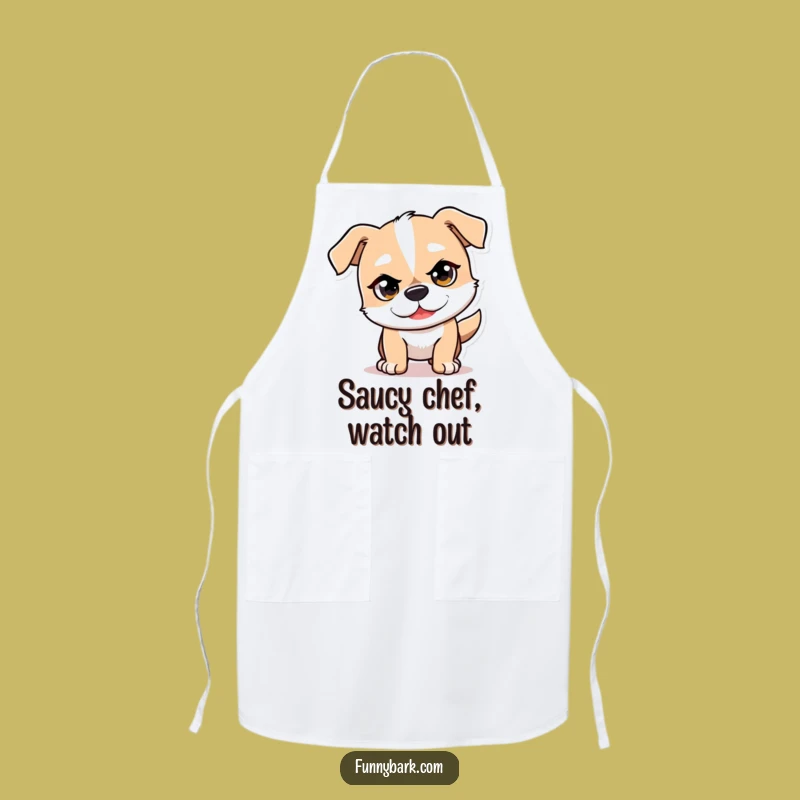 Funny Mischief Dog Chef Apron - Pouncing Pup Fun, Perfect Funny Gift!