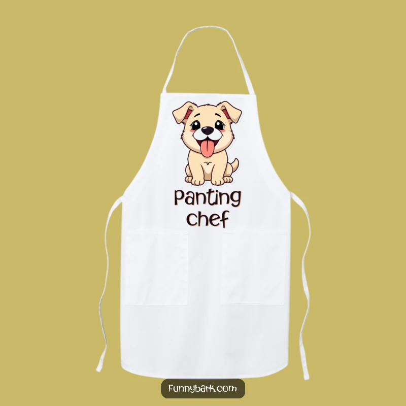 Funny Panting Dog Apron - Chef Up Comedy With This Happy Canine Kitchen Wear