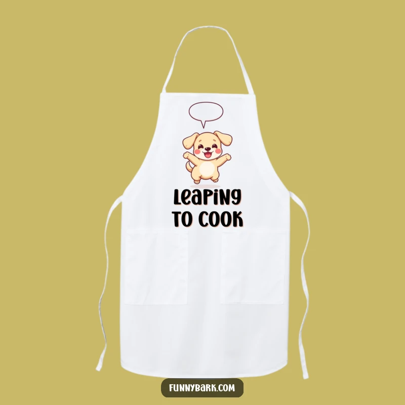 Funny Dog Leap Apron: Cook with Joy with This Adorable Pup Design