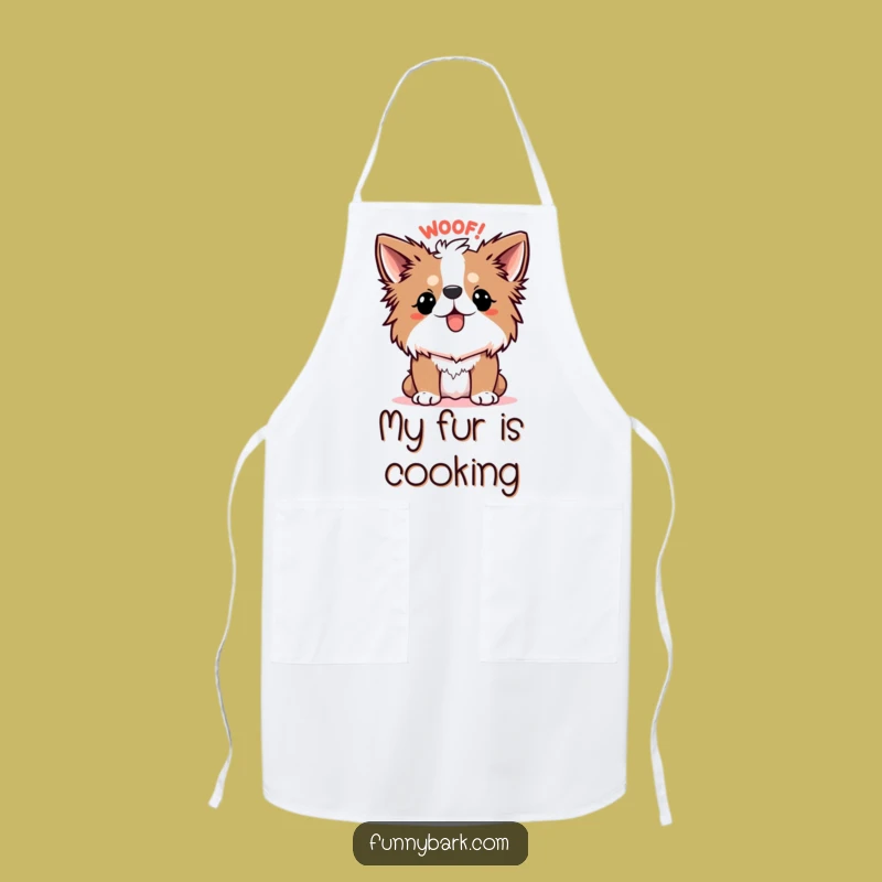 Funny Apron - Scared Dog WOOF!, Kitchen Surprise, Perfect Funny Gift