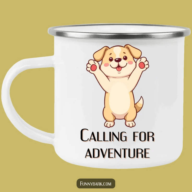 Durable Funny Standing Dog Camping Mug - Outdoor Adventure Gift