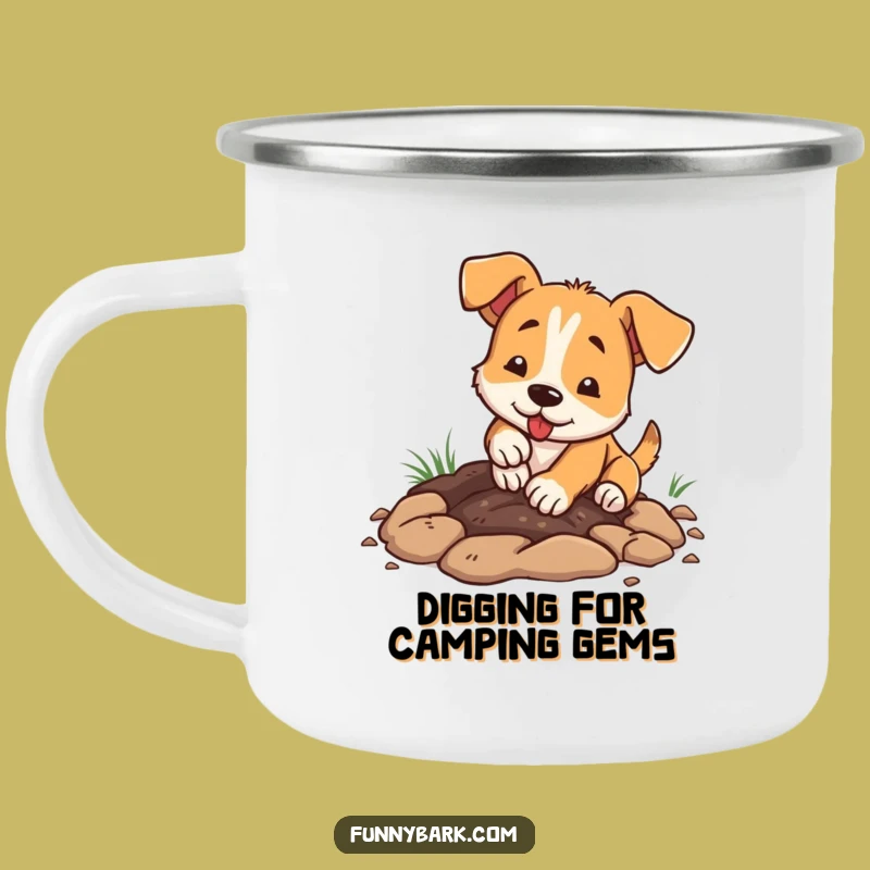 Funny Dog Digging Camping Mug - Outdoor Pup Paws Dirt Cup Gift