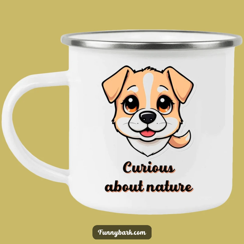 Funny Dog Head Camping Mug - Curious Trail Companion!