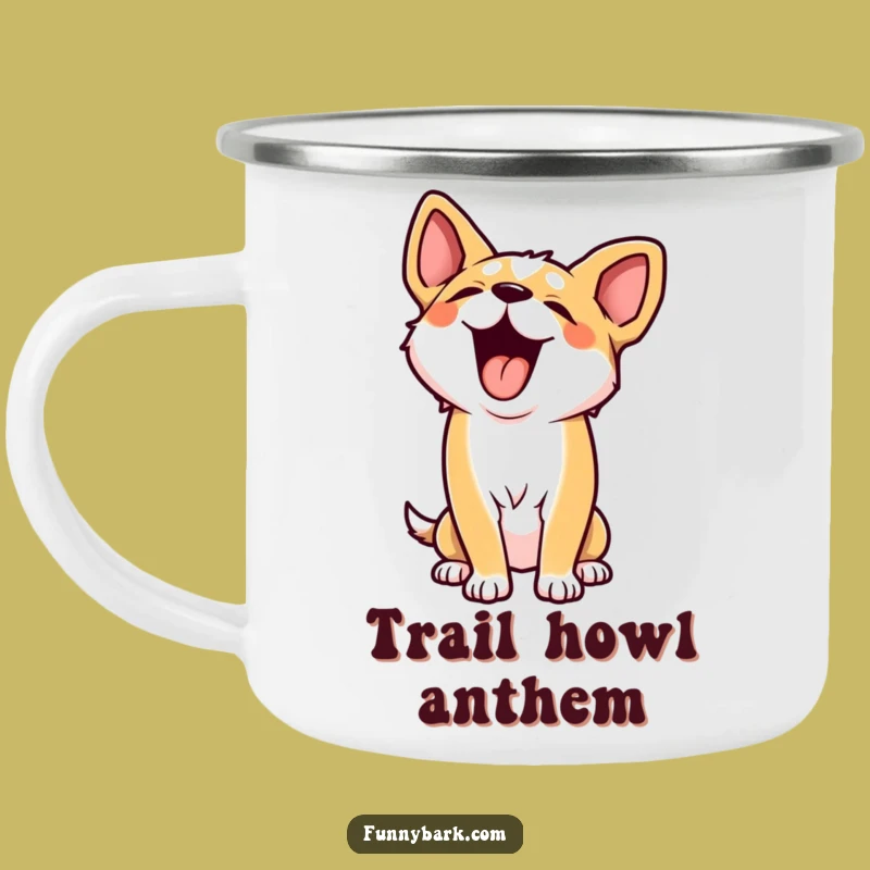 Funny Howling Dog Camping Mug - Adventure and Laughter Around The Campfire