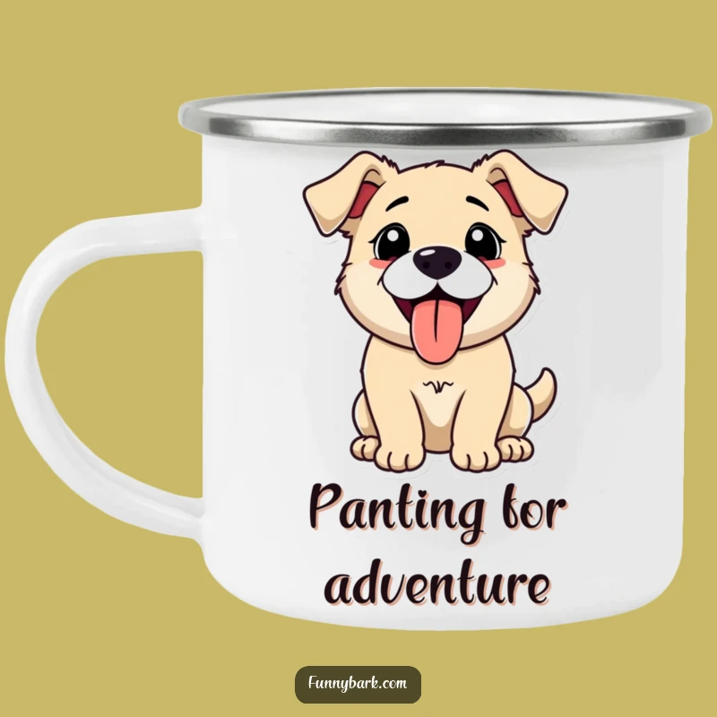 Funny Panting Dog Camping Mug - Happy Sips on Outdoor Adventures