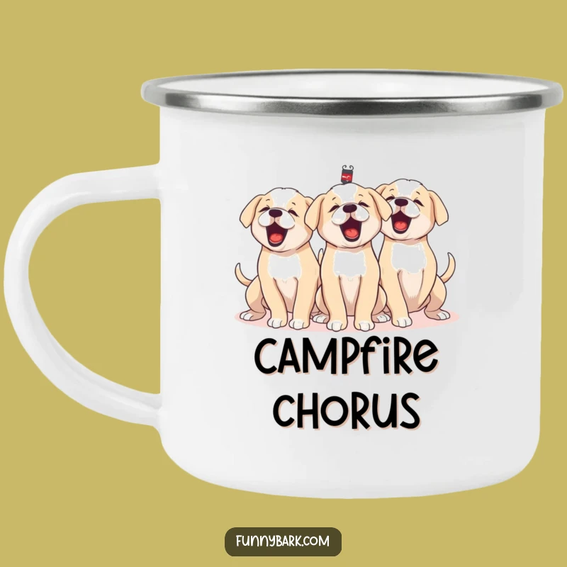 Funny Puppy Chorus Camping Mug Outdoor Canine Adventure Hilarious Gift