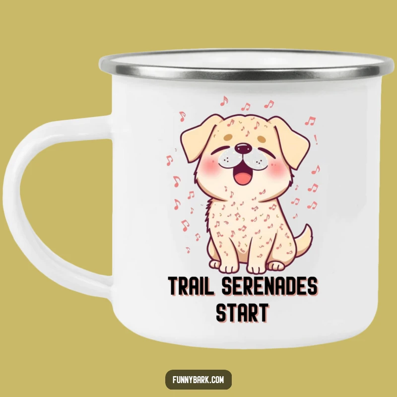 Funny Singing Dog Camping Mug - Durable Outdoor Crooner Cup, Music Lover Gift