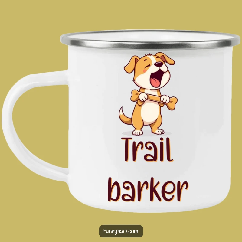 Funny Barking Dog Camping Mug: Outdoor Laughs with This Hilarious Canine Design
