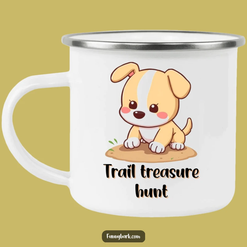 Funny Dog Digging Camping Mug: Rugged Pooch Pawing Dirt, Outdoor Humor Gift