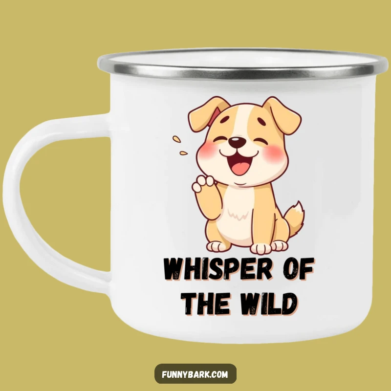 Funny Muffled Bark Dog Paw Camping Mug: Outdoor Whispers Gift
