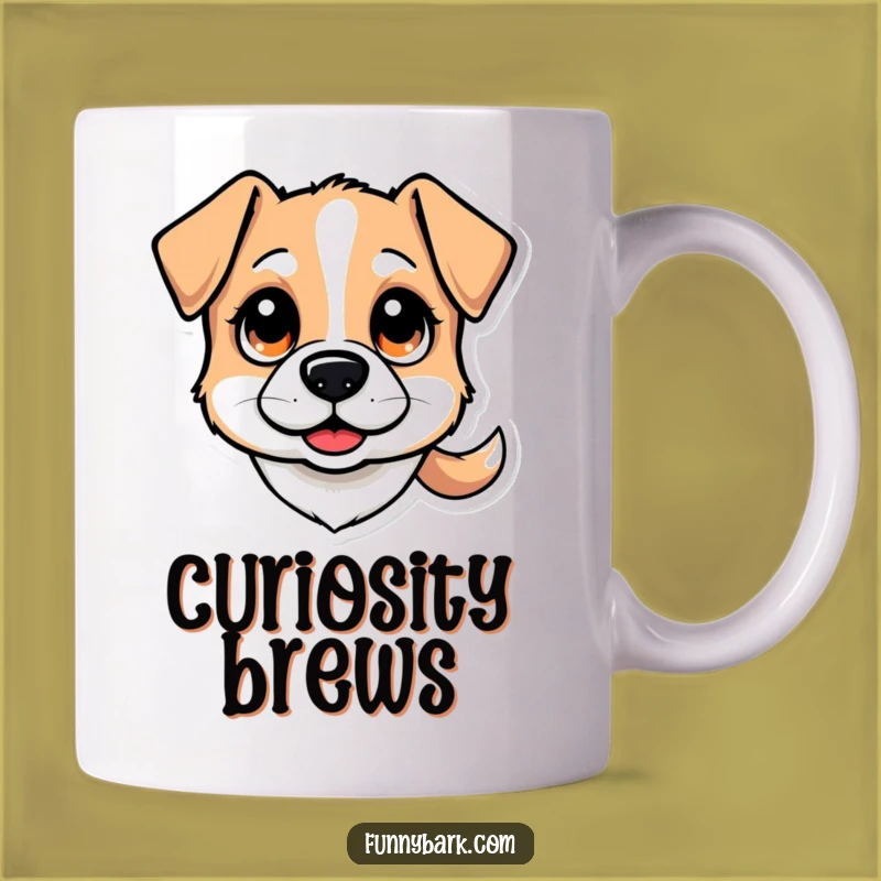 Funny Dog Head Mug - Curious Eyes & Wagging Tail