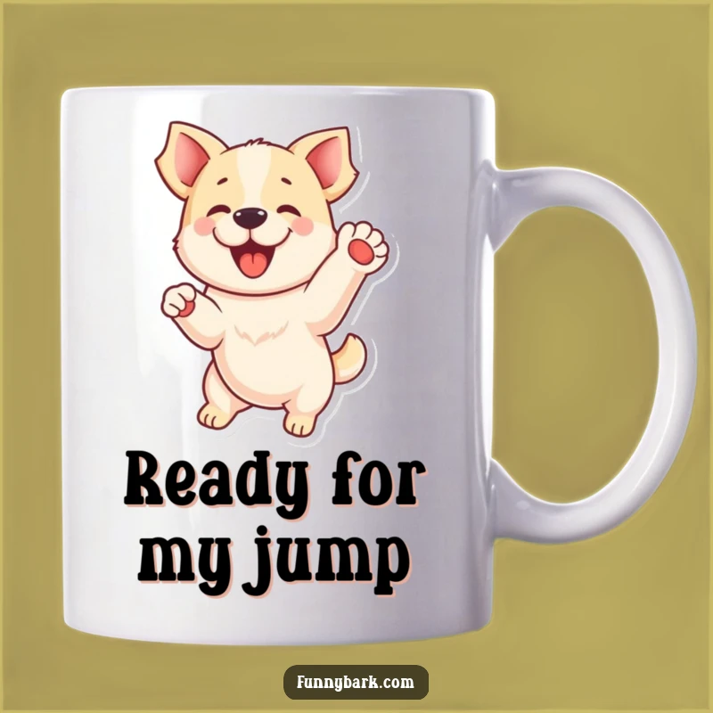 Funny Playful Dog Mug - Jump for Joy Gift!