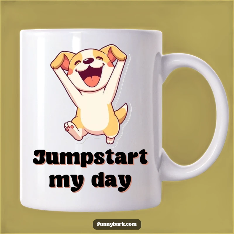 Funny Leaping Dog Mug - Energetic Canine Joy Gift For Dog Lovers