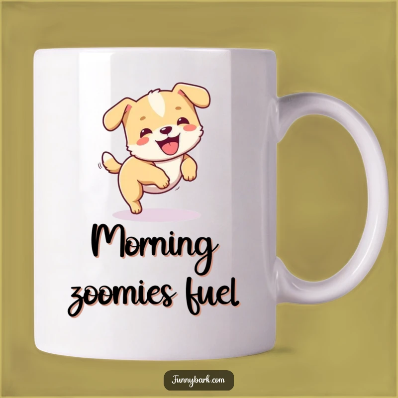 Funny Dog Tail Chase Mug: Dizzy Pooch Spinning, Perfect Humorous Gift