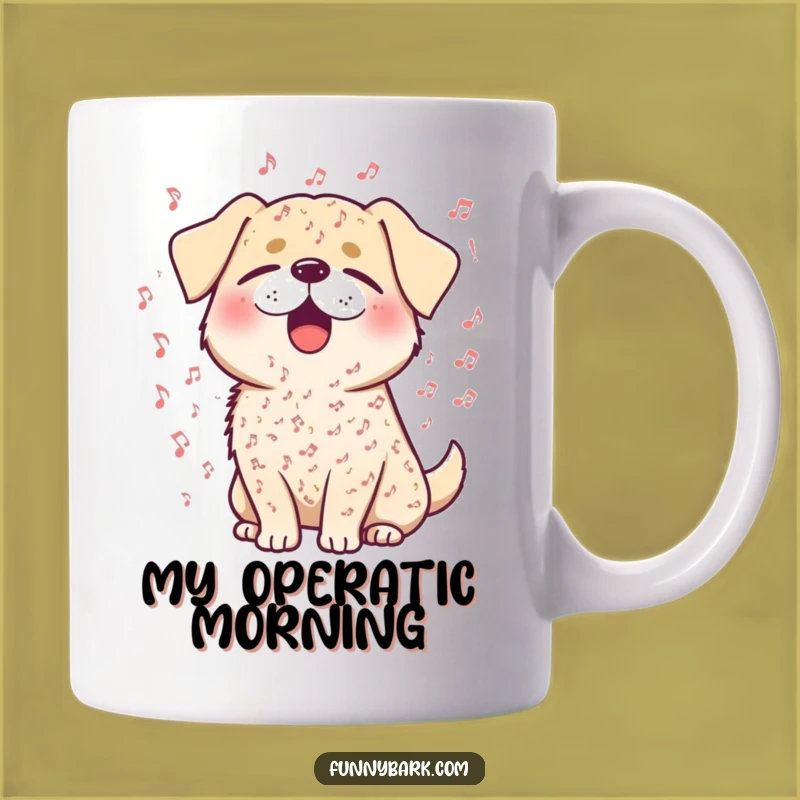 Funny Singing Dog Mug - A Joyful Canine Crooner, Perfect Gift for Music Lovers
