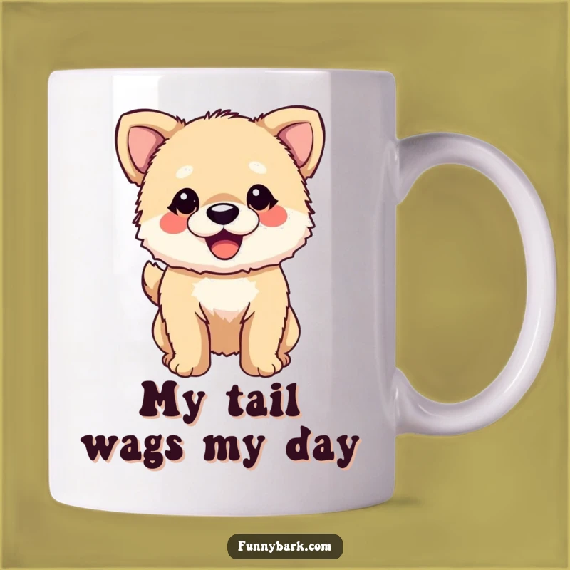 Funny Dog Mug: Fuzzy Pup Wagging Tail - Pure Joyful & Hilarious Gift