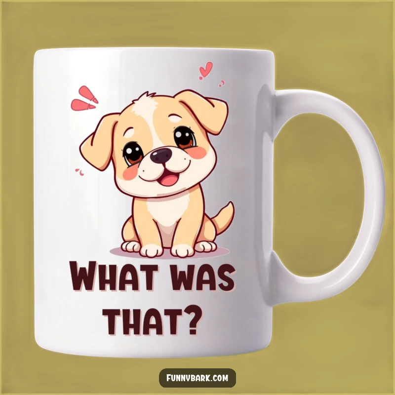 Funny Curious Dog Sound Waves Mug: Hilarious Pondering Pup, Perfect Gift for Thinkers!