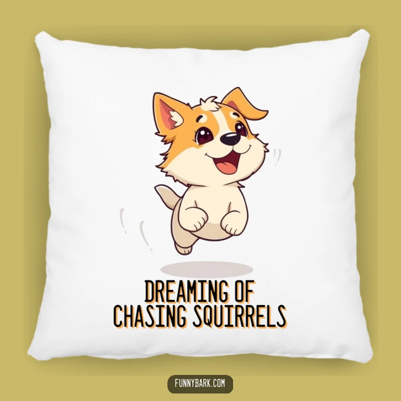 Funny Dog Running Pillow: Cozy Barking Accent, Comfort Gift