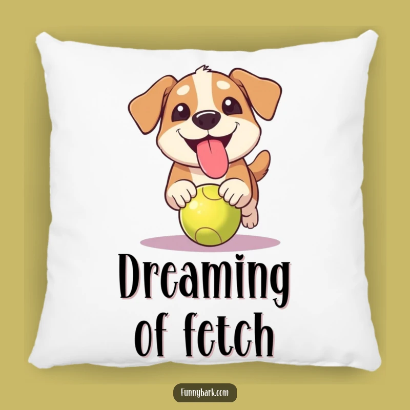 Funny Grinning Dog Ball Chase Pillow: Cuddle Up with Hilarious Playfulness, Cute Gift!