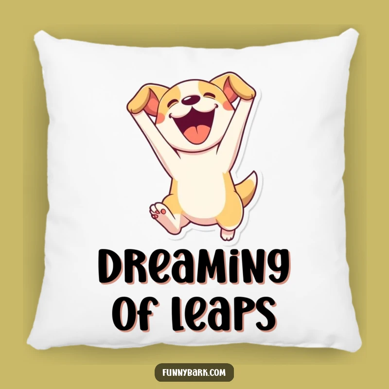 Funny Leaping Dog Pillow - Cozy Comfort With Comedic Canine Action