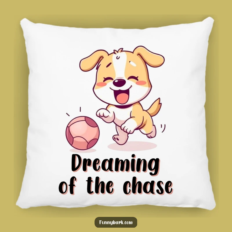 Funny Dog Chasing Ball Pillow: Comfy & Hilarious Home Decor!