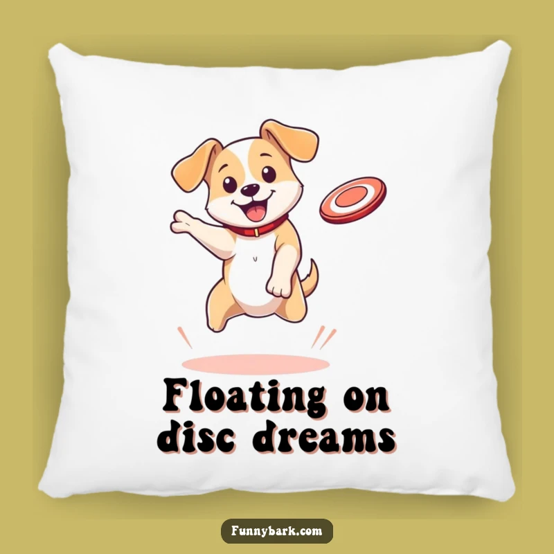 Funny Dog Pillow: Bouncing Pup Disc Catch Cushion - Cozy & Energetic Decor