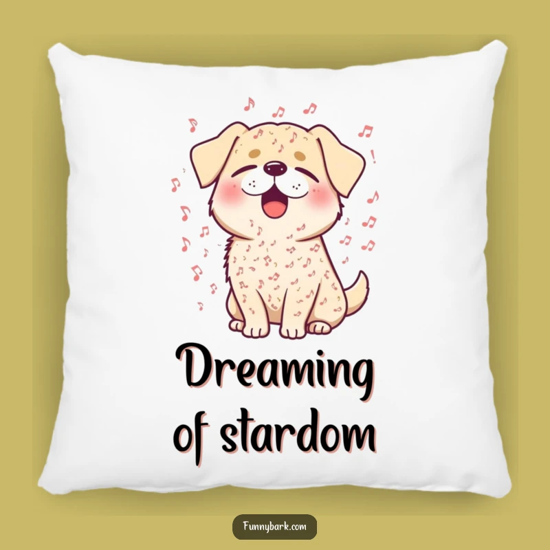 Funny Singing Dog Pillow - Soft Canine Crooner Cushion, Gift for Music Lovers