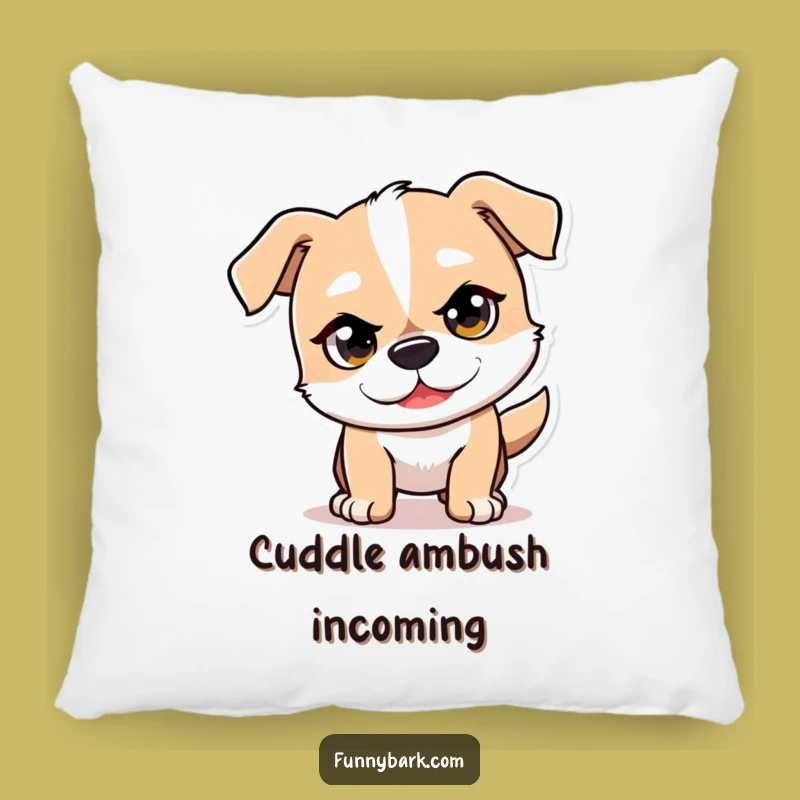 Soft Funny Mischief Dog Pillow - Pouncing Pup Comfort, Delightful Funny Gift!
