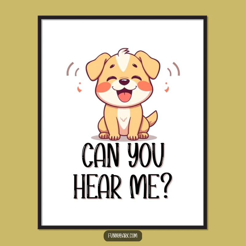 Funny Dog Barking Digital Art: Instant Happy Decor, Hilarious Sound Waves Print, Perfect Funny Gift