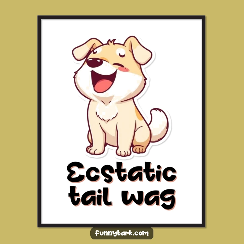 Funny Dog Digital Print: Ecstatic Joy, Perfect Humorous Decor
