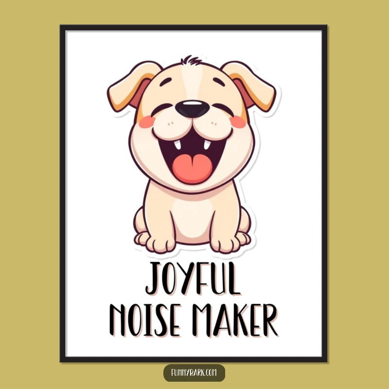 Funny Cartoon Dog Bark Digital Art: Instant Hilarious Canine Joy for Your Walls, Printable Gift