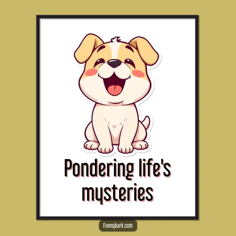 Funny Curious Dog Digital Art: Instant Adorable Decor!
