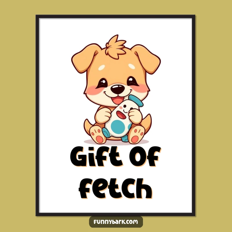 Funny Dog Digital Art - Playful Toy Presenter Download, Perfect Funny Gift!