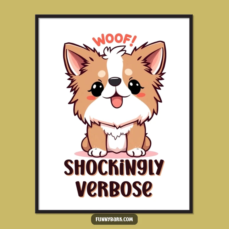 Funny Digital Art - Spiky Fur WOOF! Print, Instant Wall Decor, Unique Funny Gift