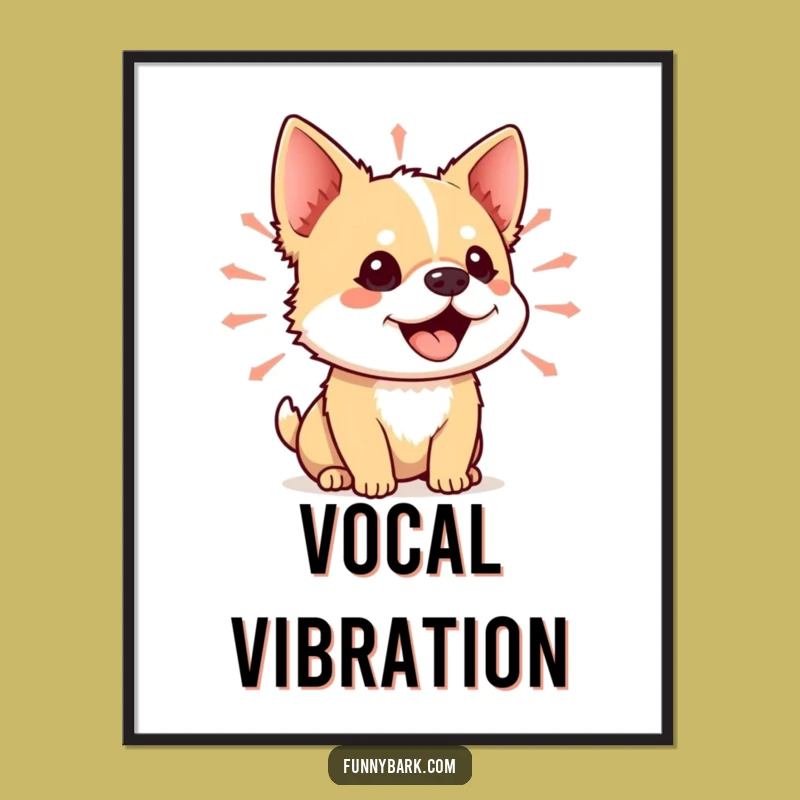 Funny Small Dog Sound Wave Digital Art Print Vibrant Canine Illustration Instant Humorous Decor Gift