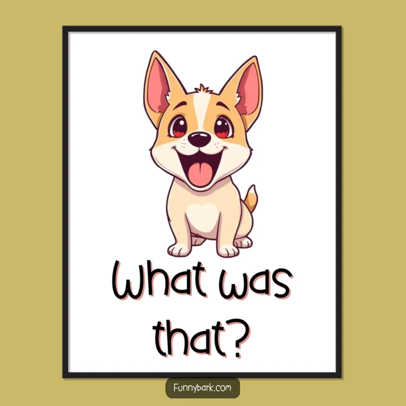 Funny Dog Excitement Digital Art: Instant Anticipation Decor, Hilarious Print, Perfect Funny Gift