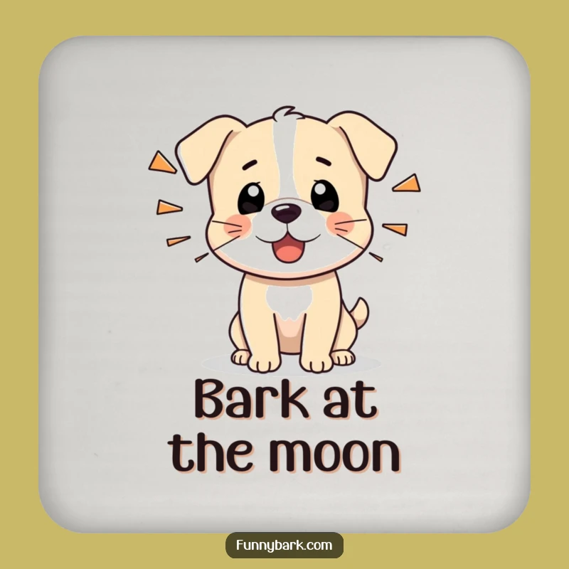 Funny Tiny Dog Coaster: Barking Protection, Perfect Humorous Tableware