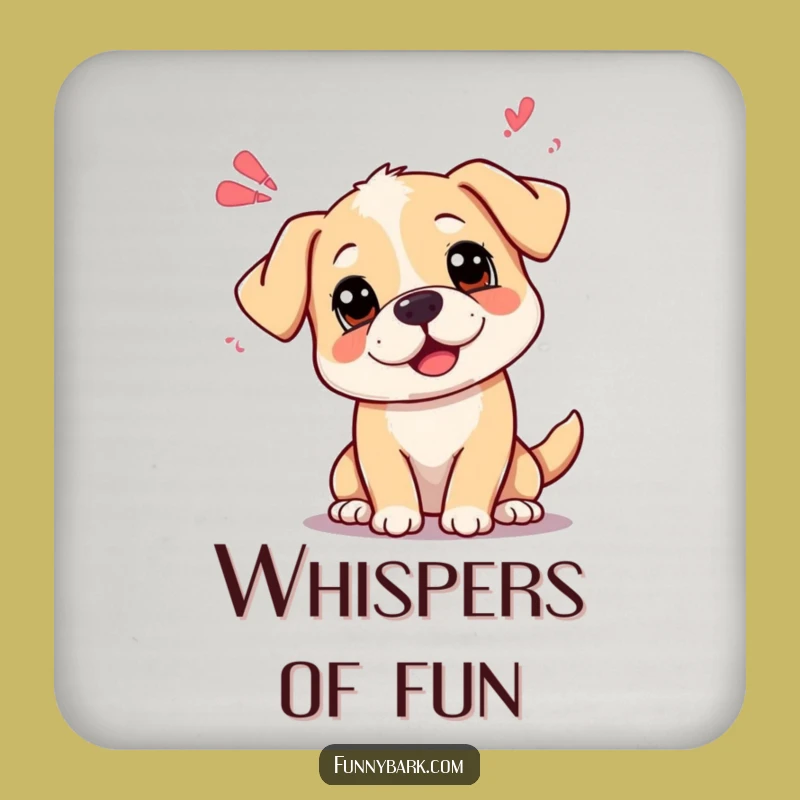 Funny Curious Dog Sound Waves Coaster: Protect Surfaces with Hilarious Pondering Pup, Cute Gift!