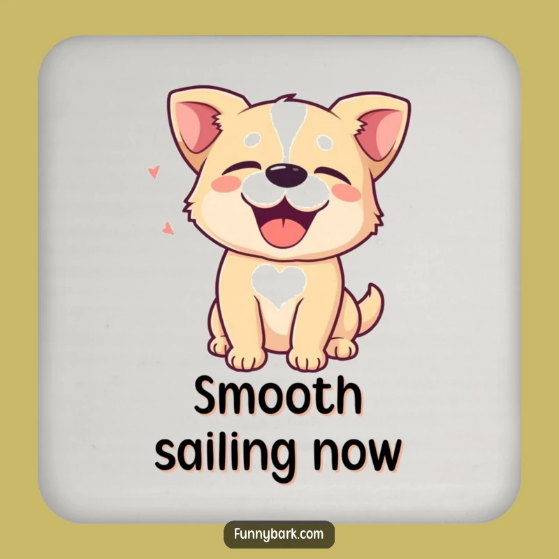 Funny Dog Bliss Drink Coaster: Protect Surfaces with Peaceful Barks, Great Gift!