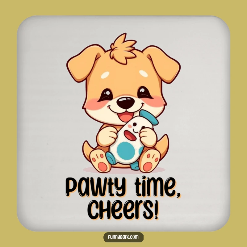 Funny Dog Coaster Set - Playful Toy Presenter, Memorable Funny Gift!