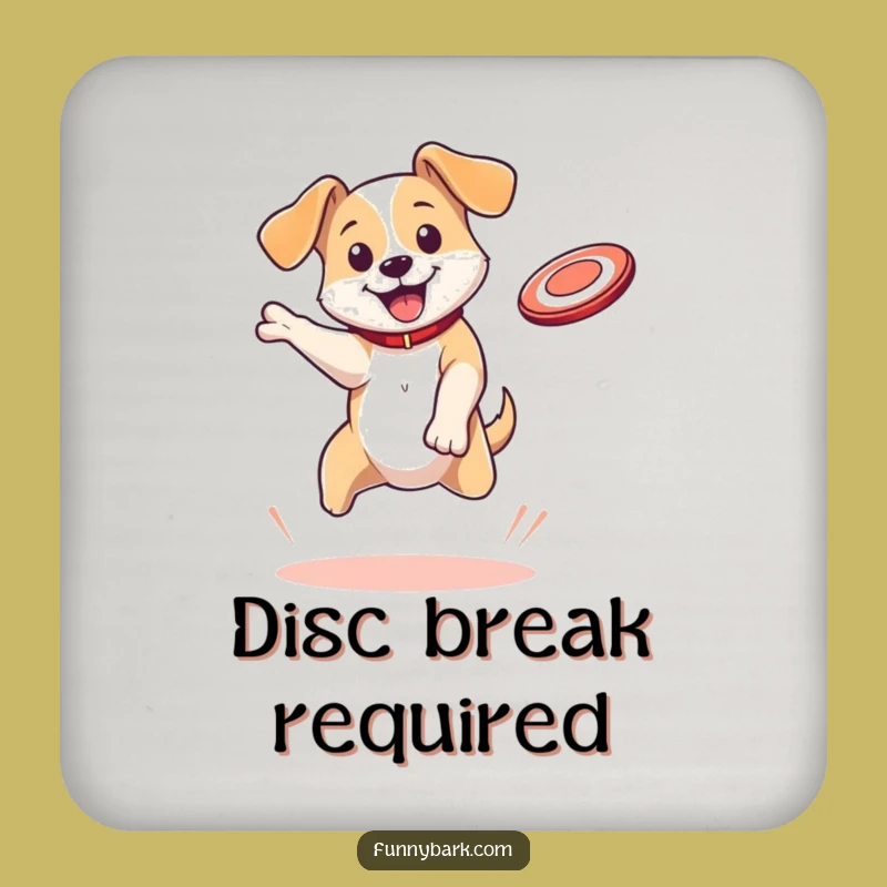 Funny Dog Drink Coaster: Bouncing Pup Disc Catch - Protect Surfaces with Fun