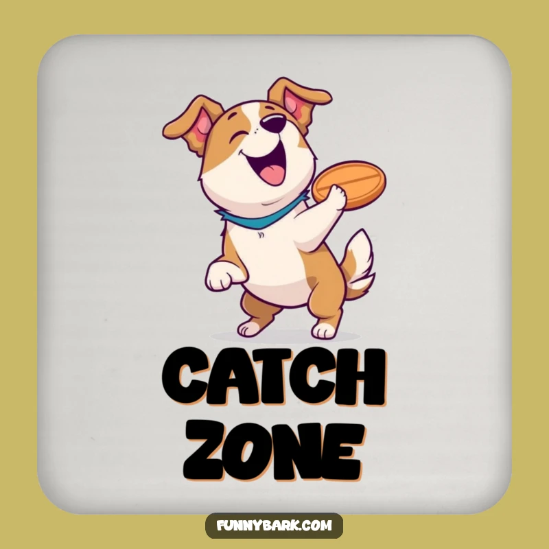 Funny Dog Frisbee Victory Coaster: Protect Surfaces with Humor Gift