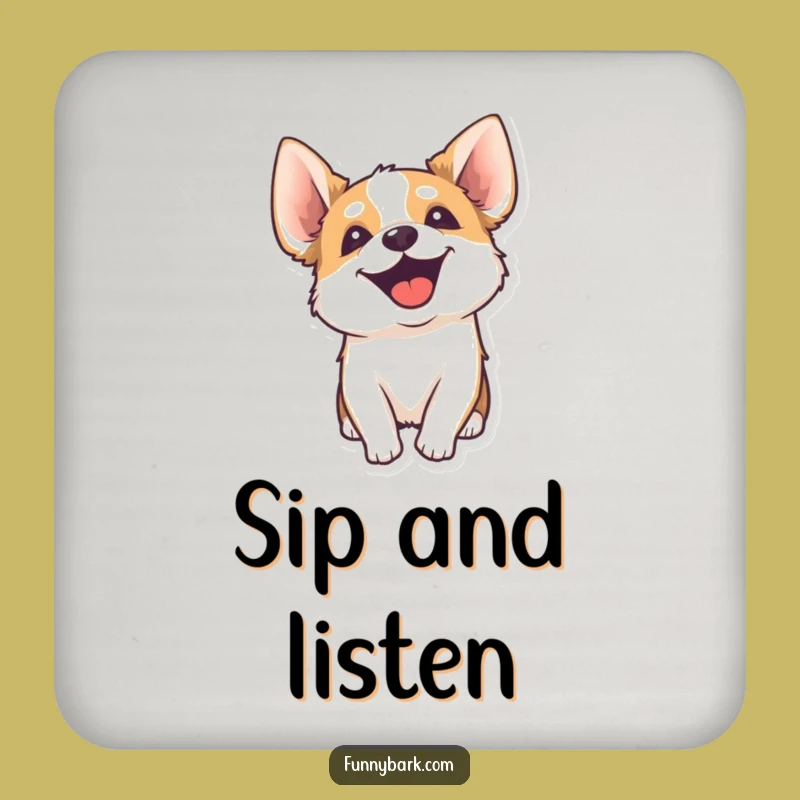Funny Dog Yipping Drink Coaster Protect Surfaces with Canine Charm A Quirky Gift